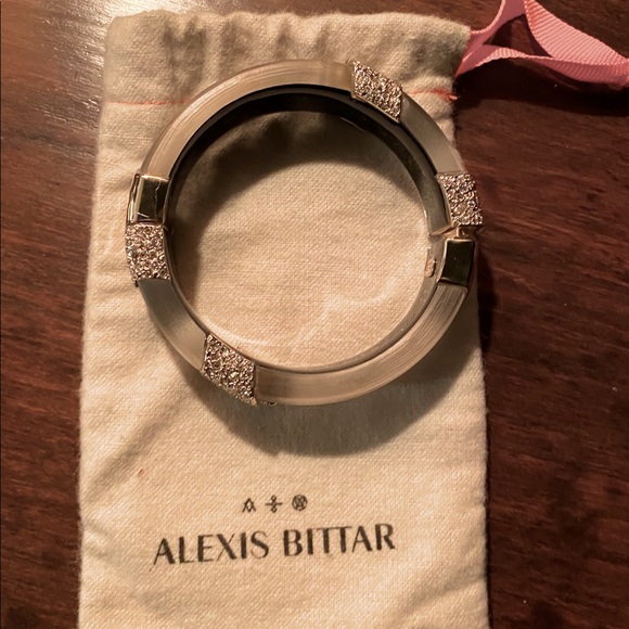 Alexis Bittar Silver Lucite Crystal Bracelet - Picture 6 of 7